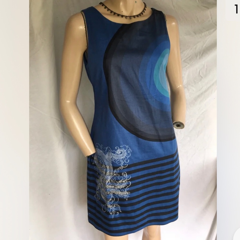 BNWOT Desigual Burk Dress In blues
